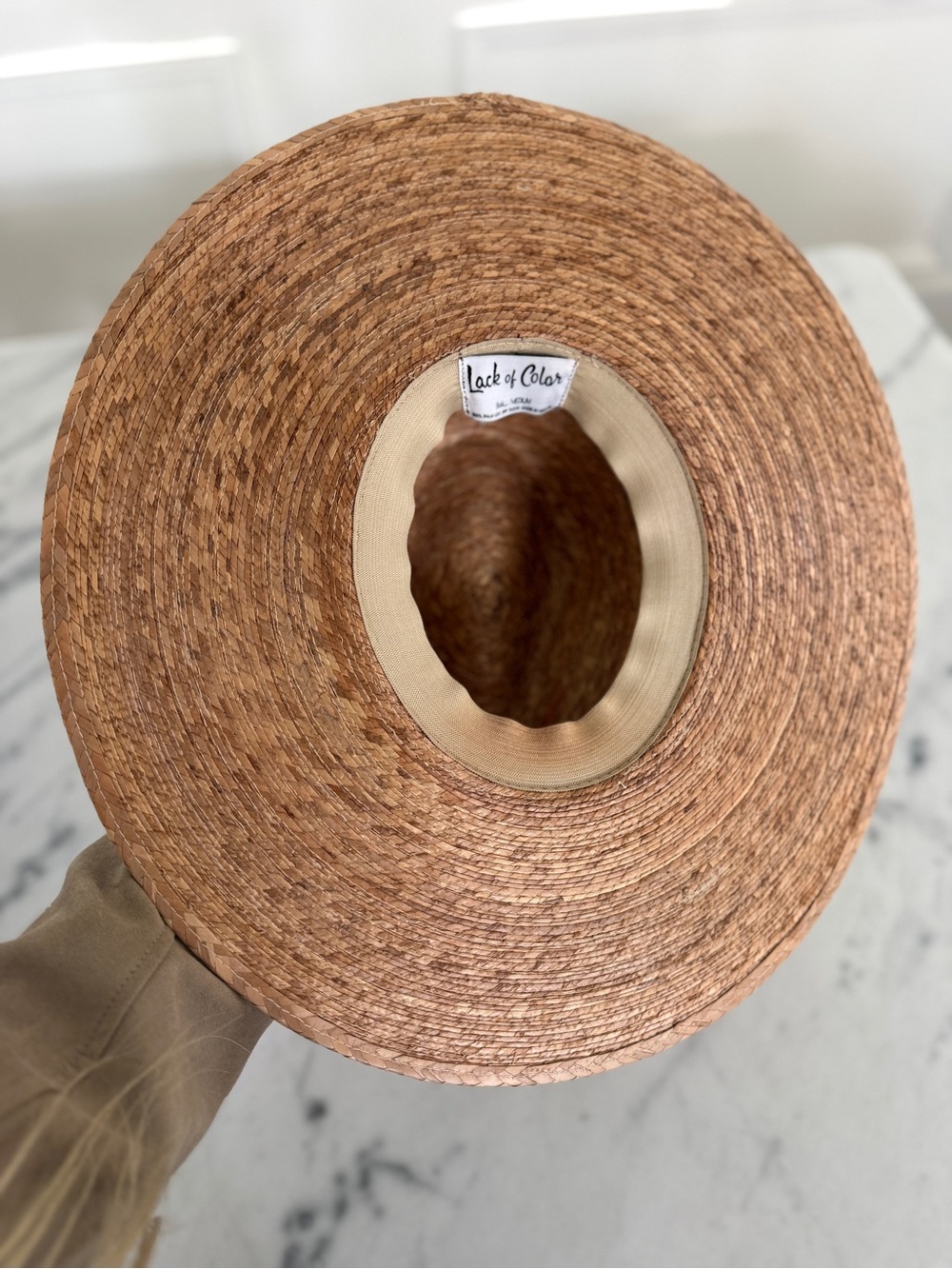 Lack Of Color Wide-Brim Straw Hat - Natural Tan - Picture 2 of 3